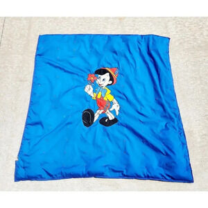 Vintage Disney Pinocchio Blue & Yellow Handmade Blanket Quilt Toddler 44…